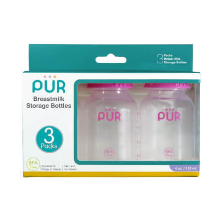 ขวดเก็บน้ำนม PUR สีชมพู (แพ็ค 3)_0